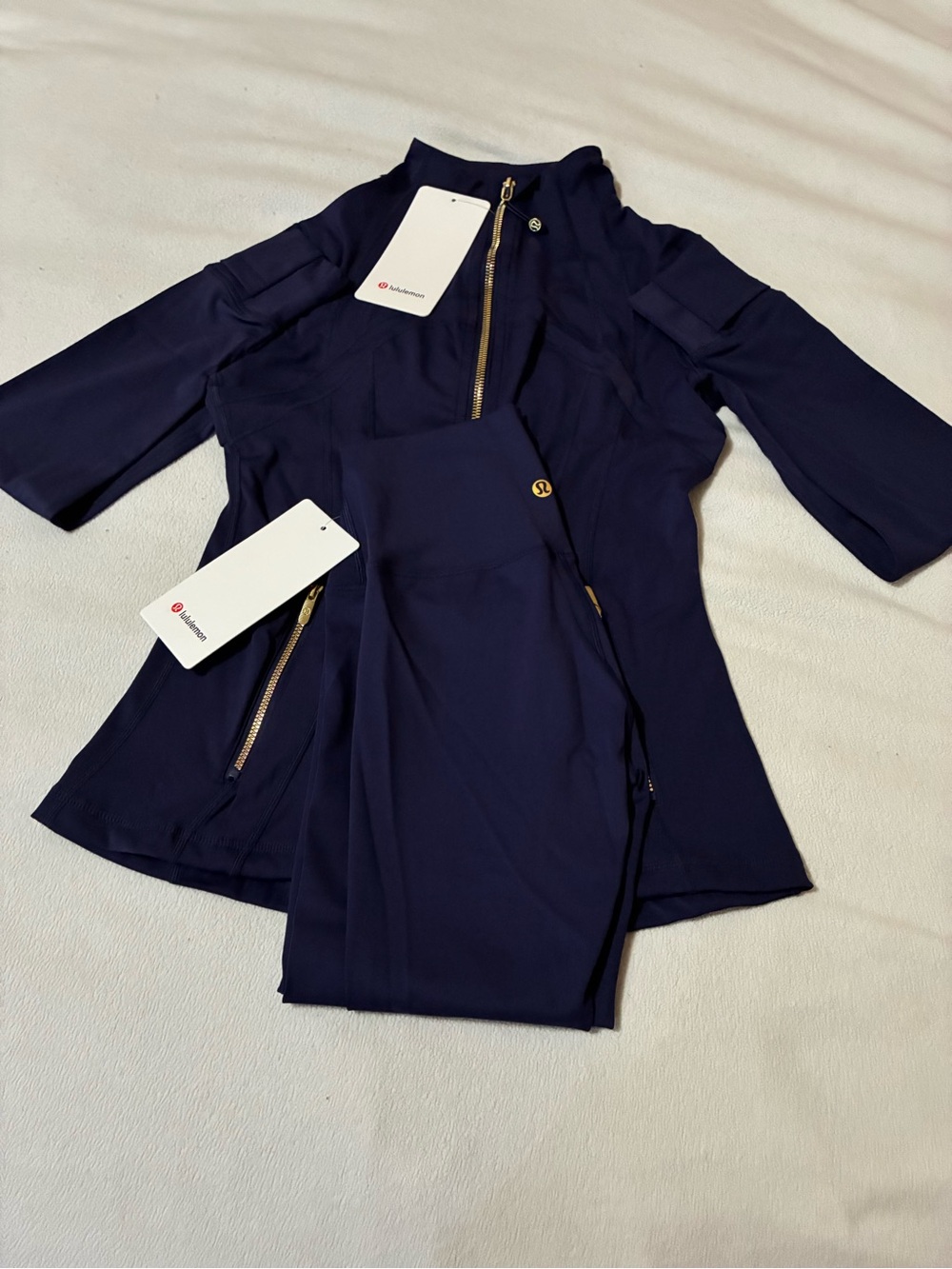 Lululemon Navy Athletic Jacket & Leggings Set